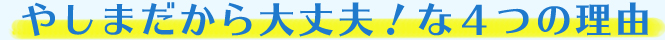 やしまだから大丈夫！な４つの理由